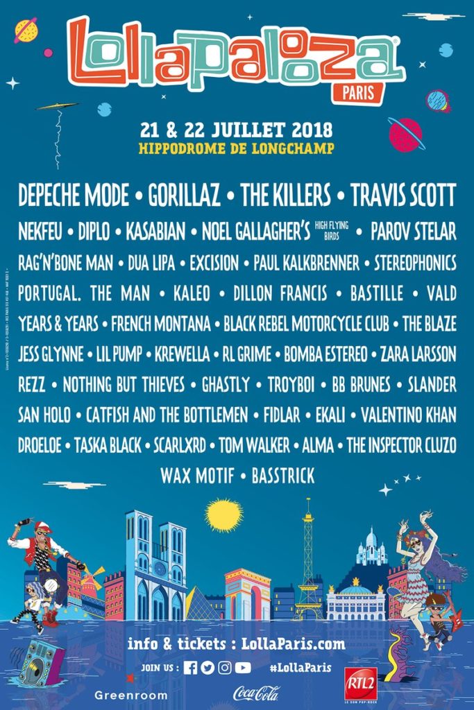 Lineup Lollapalooza Paris 2018
