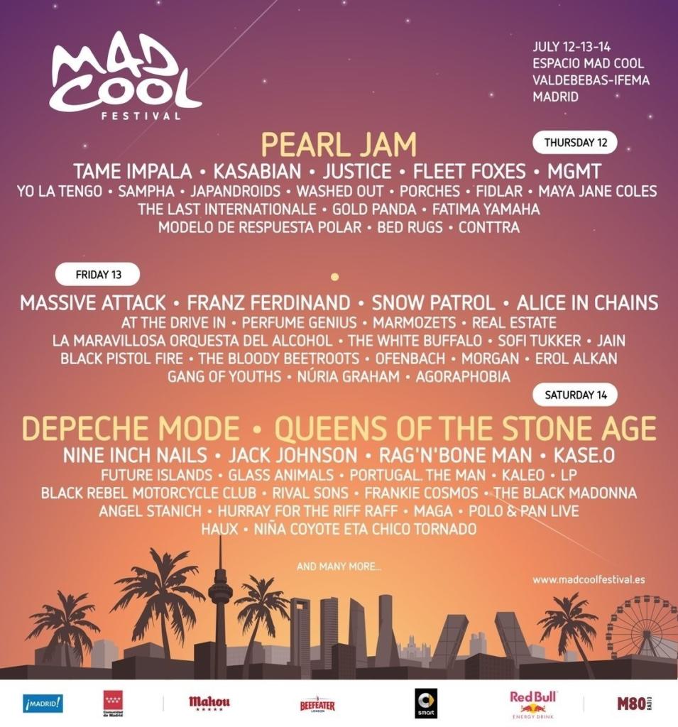 Lineup del Mad Cool Festival 2018