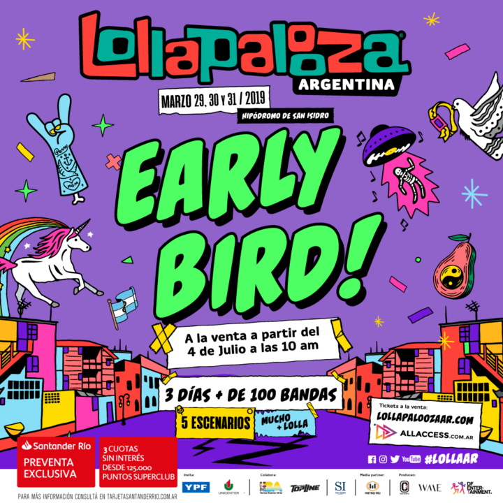 Early Bird del Lollapalooza 2019 Argentina