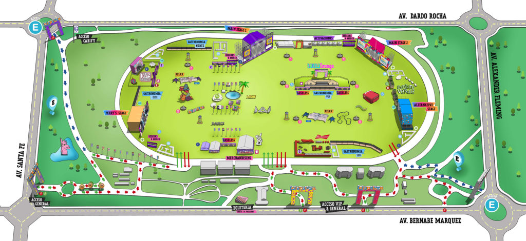 Mapa del Lollapalooza 2019 Argentina
